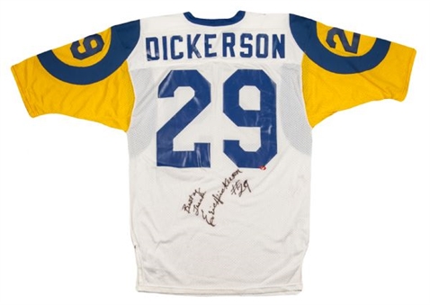 1985 Eric Dickerson Los Angeles Rams Game Worn Road Jersey – MEARS A8   